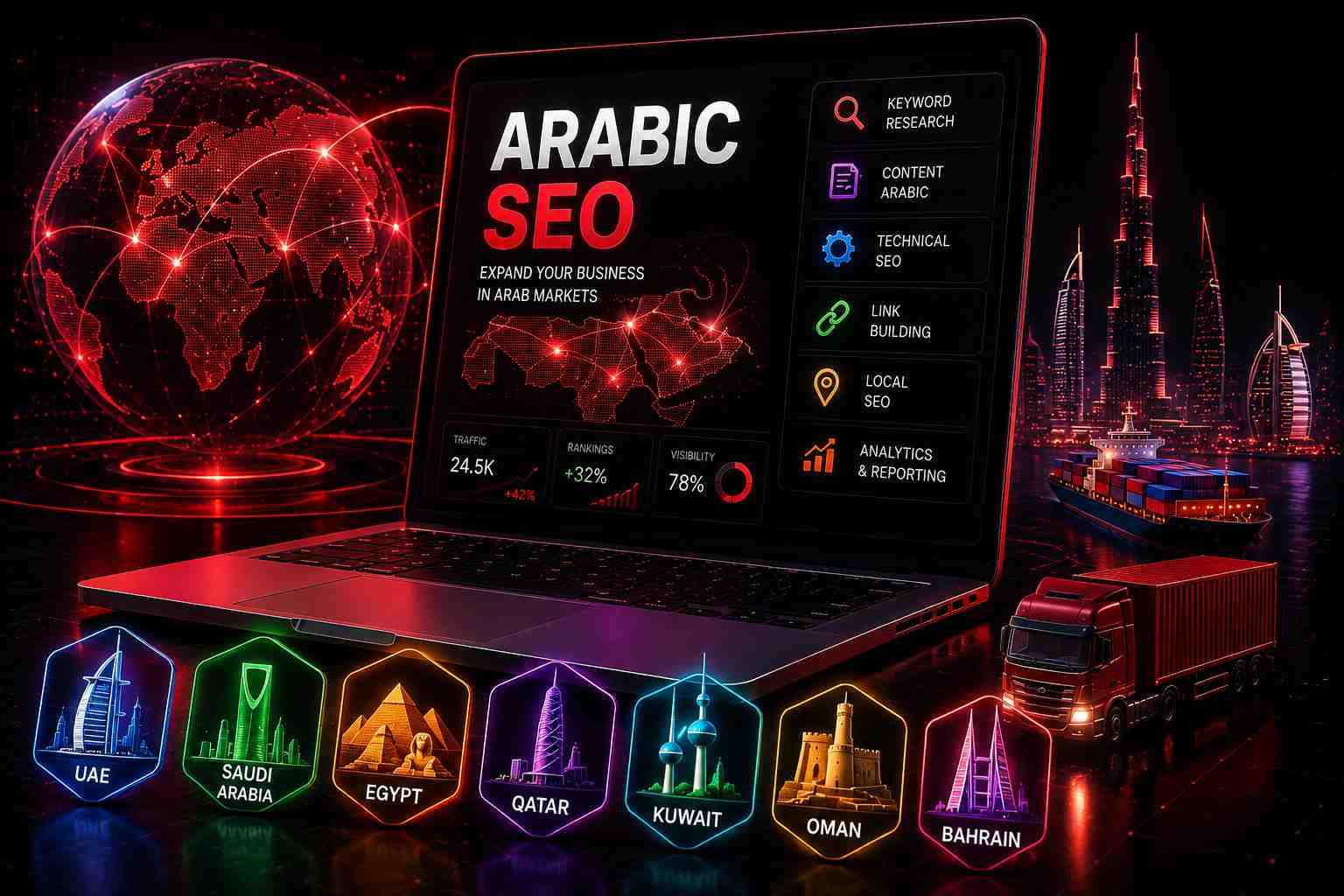 خدمات سئو سایت عربی